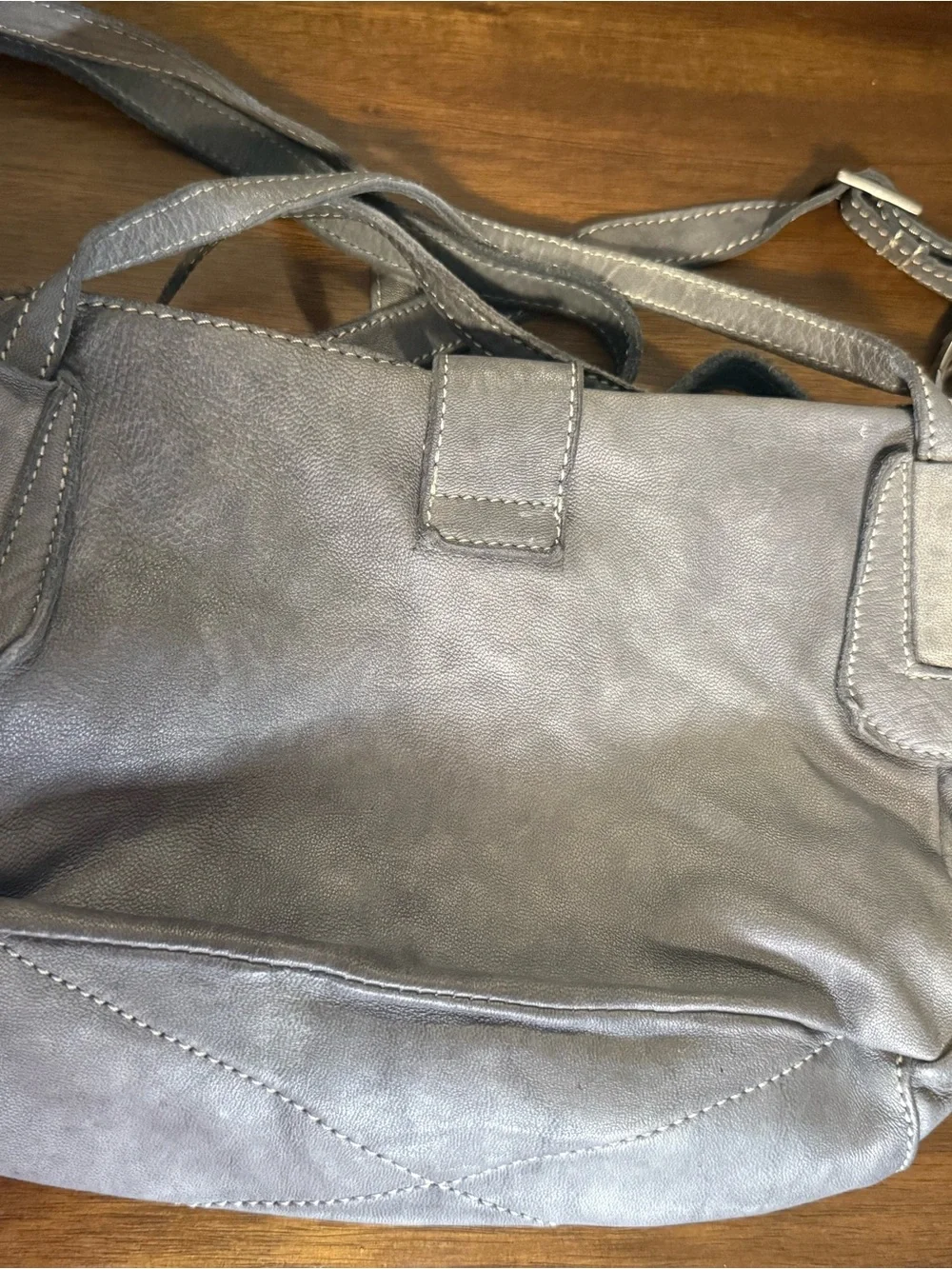 Sundance Gray Woven Leather Crossbody Bag